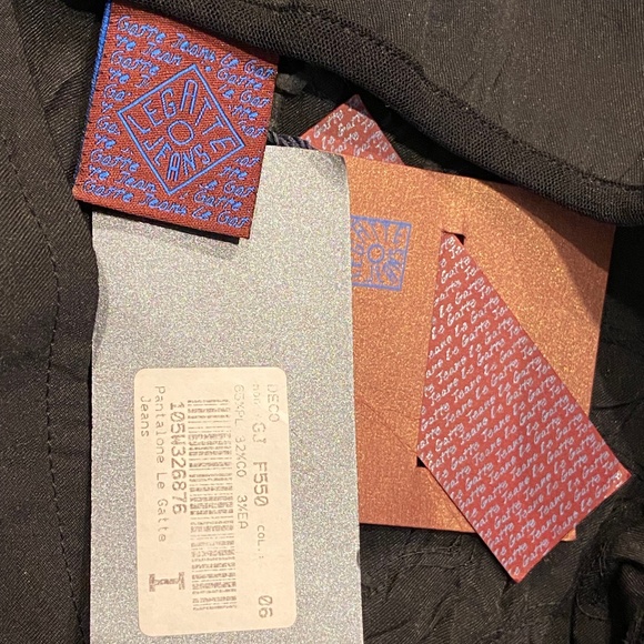 Y2K Legatte Save the Queen Designer Black Palazzo Pants w/Applique Italy 6 8 NWT - Picture 6 of 6